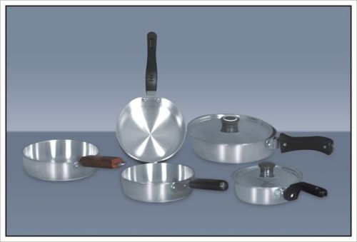 White Gold Alunimum Round Aluminum Frying Pan, For Cooking, Color : Silver