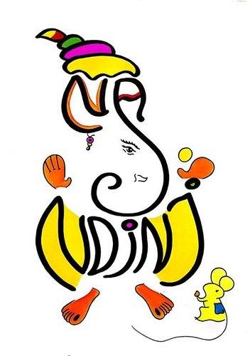 English Letter Ganesha Painting