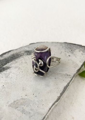 Polished Amethyst Silver Ring, Feature : Durable, Fine Finishing, Good Quality, Light Weight, Shiny Look
