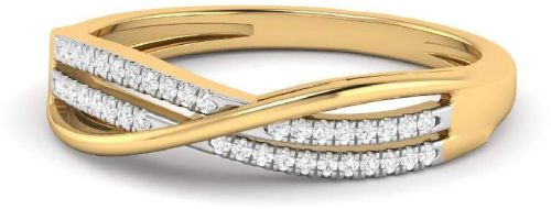 Polished Diamond and Gold Ring, Purity : si2