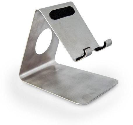 Polished Plain Stainless Steel Mobile Stand, Color : Metallic