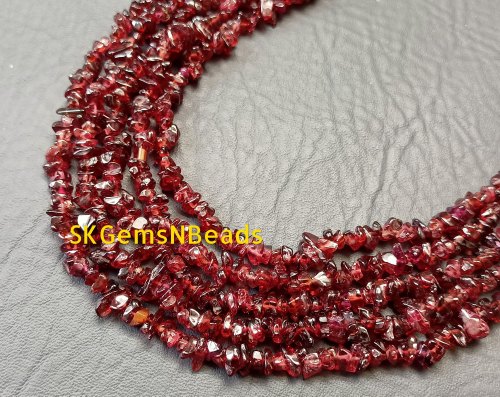 SK Gems Garnet Uncut Chips, Color : Red