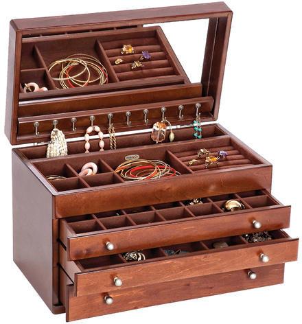 Plain Polished Wooden Jewelry Box, Size : 11x11x6, 13x13x7, 5x5x3, 7x7x4