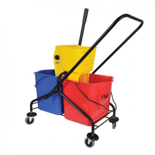 Double Bucket Mop Wringer Trolley