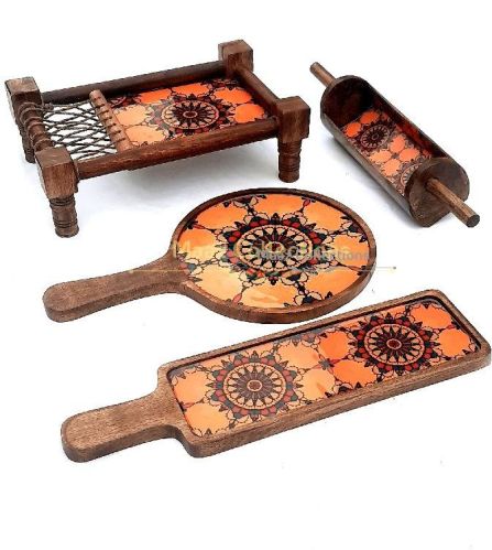 Custom Design Handmade Wooden Serving Tray Platters For Table Decor