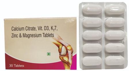 Calcium Citrate Vitamin D3 Vitamin K27 Zinc Magnesium Tablets