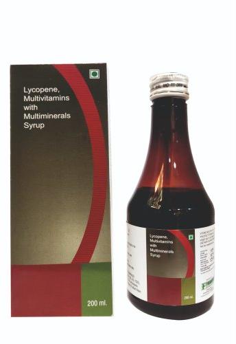 Lycoepene Multivitamins With Multiminerals Syrup, Packaging Type : Box