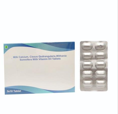 Milk Calcium Cissus Qudrangularis Withania Somanifera With Vitamin D3 Tablets