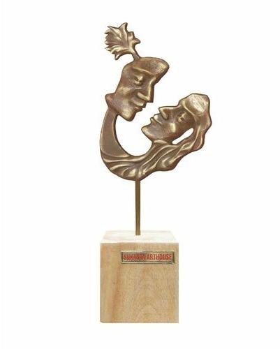 Radha Krishna Brass Sculpture, Size : 10 Inch