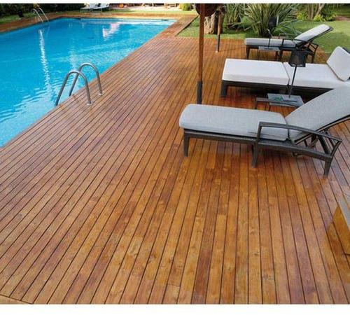 Rectangular Matte IPE Wood Deckings, For Swimming Pool, Terrace, Color : Brown