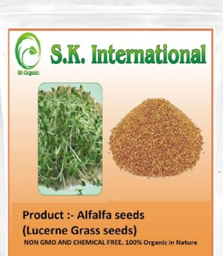 S.K. International Organic Alfalfa Seeds (Lucerne High Protein Grass Seeds) For Sprouting and Cultiv