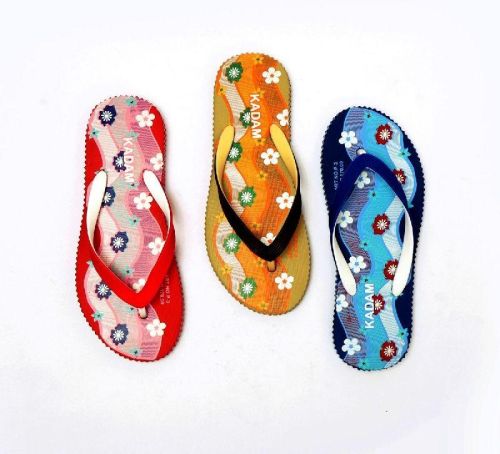 Kadam Printed Rubber Article no-P3 Ladies Slippers, Size : 4X9