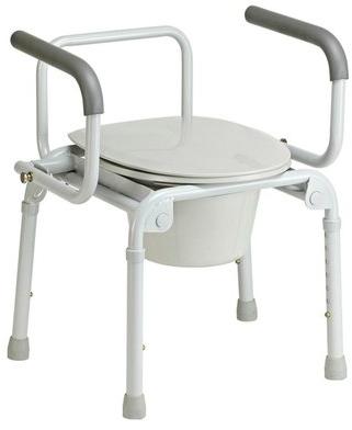 Commode Stool With Back Support, Pattern : Plain