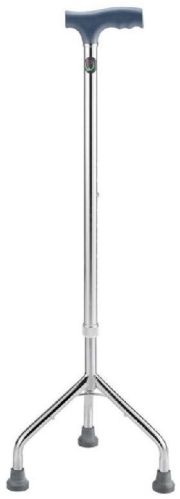 Stainless Steel Tripod Walking Stick, Pattern : Plain