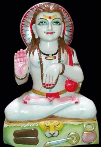 3.6 Feet Marble Gorakhnath Statue, For Interior Decor, Pattern : Printed