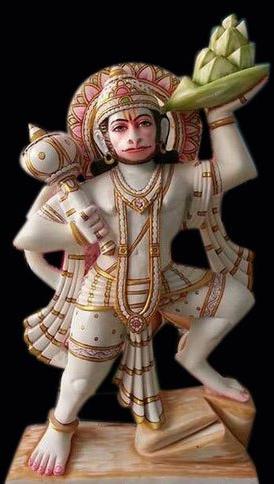 3.6 Feet Marble Hanuman Statue, Packaging Type : Carton Box