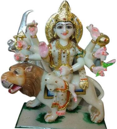 3 Feet Marble Durga Mata Statue, For Worship, Pattern : Printed