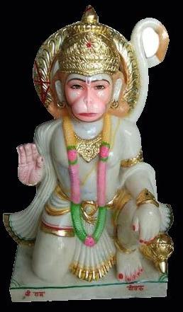 3 Feet Marble Hanuman Statue, For Worship, Pattern : Printed