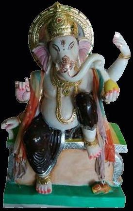 3 Feet Marble Lord Ganesha Statue, For Religious Purpose