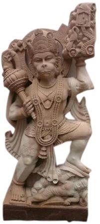 Handmade Marble Hanuman Statue, For Worship, Pattern : Plain