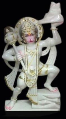 Makrana Marble Hanuman Statue, Size In Feet : 4 Feet