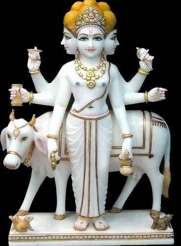 Polished Printed Marble Dattatreya Statue, Size : Multisizes