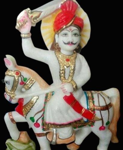 Marble Teja Ji Maharaj Statue, For Temple, Size : 2 Feet