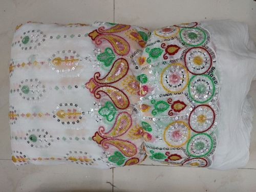 Georgette Dyeable Embroidery Fabric, Width : 56'