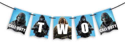 Call Of Duty Two Banner, For Birthday Decorations, Packaging Type : Plastic Cover