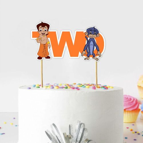 Glitter foam 250 GSM Chhota Bheem Two Cake Topper Birthday Party