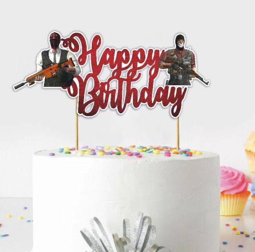 Modern Ops Action Shooter Happy Birthday Cake Topper