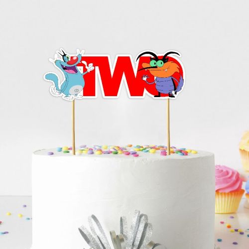 Oggy & Cockroaches Two Cake Topper