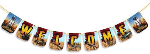 Player Unknown Battle Ground Welcome Banner, For Birthday Decorations, Packaging Type : Plastic Cover