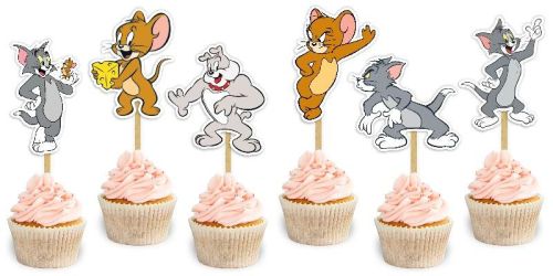 Tom and Jerry Cupcake Topper, For Birthday Decorations, Packaging Type : Plastic Cover