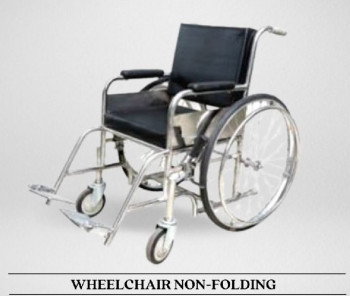 Stainless Steel Polished Non Folding Wheelchair, For Hospital Use