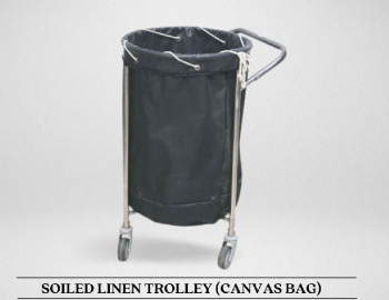 Round Soiled Linen Trolley Canvas Bag, Operating Type : Semi Automatic