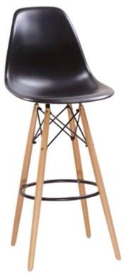 INFOSPACE Wooden Bar Stool, Color : Black