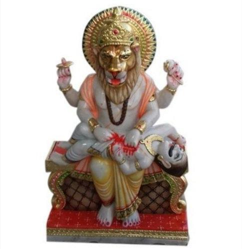 Marble Narasimha Statue, For Worship, Temple, Pattern : Traditional