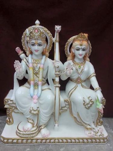 Polished Marble RAM Darbar Statue, Size : 2.5feet