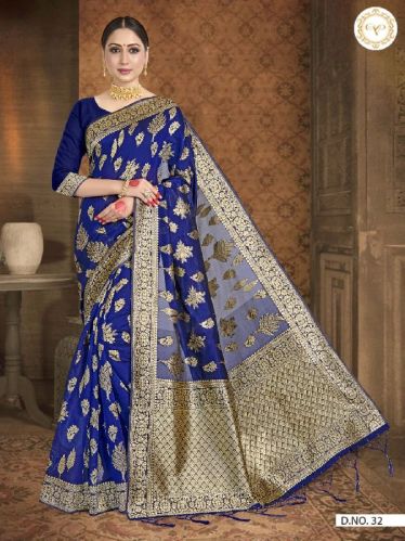 Unstitched Banarasi Silk Sarees., For Easy Wash, Dry Cleaning, Anti-Wrinkle, Shrink-Resistant, Width : 5.5 Meter