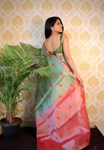 SUMSHY Printed Unstitched tissue silk saree