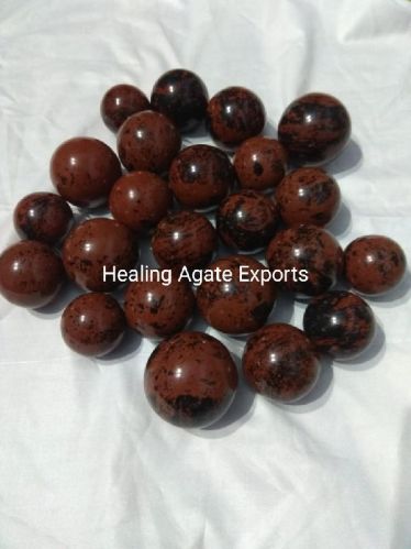 350 Grams Approx. Mahogany Obsidian Ball, Shape : Round