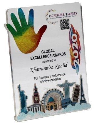 Polished Printed Acrylic Plaque, For Award Use, Functions Use, Feature : Attractive Pattern, Fine Finishing