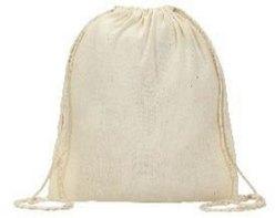 Cotton Backpack Cord Bag, Color : Natural