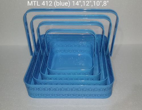 Decor Art Round Iron Powder Coating Metal Basket, For Restaurant, Storage Capacity : 0-10kg