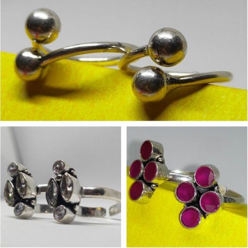 Oxidised 925 Silver Toe Rings, Size : Standard