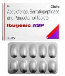 Cipla Aceclofenac Serratiopeptidase Paracetamol Tablet, For Personal, Packaging Type : Pack