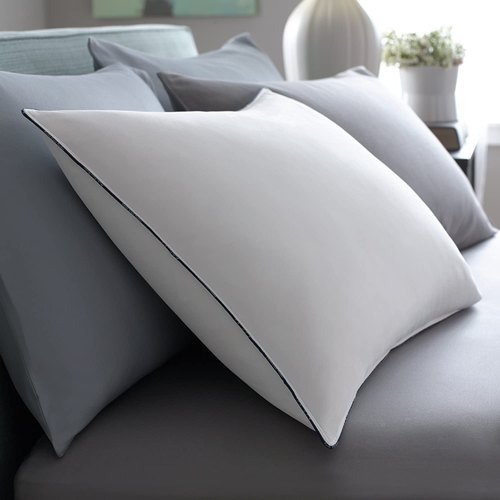 Feather Zone Rectangular Microfibre Microfiber Pillow, Color : White