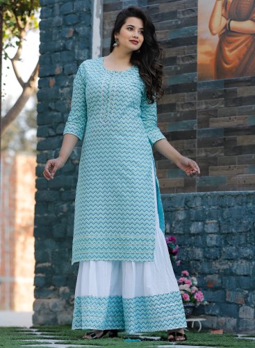 Ladies Fancy Kurti and Palazzo Set