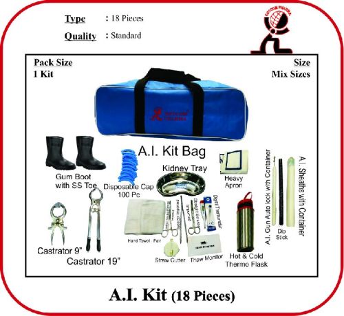 Artificial Insemination Kit - (18 PC), For VETERINARY USE, Feature : Best Quality, Fine Finished, Light Weight